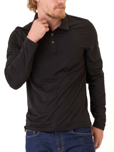 Luxe Jersey Long Sleeve Polo Mens Tops Tshirt Long Threads 4 Thought