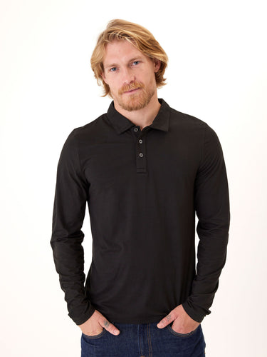 Luxe Jersey Long Sleeve Polo Mens Tops Tshirt Long Threads 4 Thought