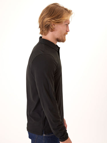 Luxe Jersey Long Sleeve Polo Mens Tops Tshirt Long Threads 4 Thought