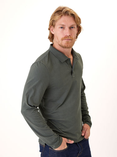 Luxe Jersey Long Sleeve Polo Mens Tops Tshirt Long Threads 4 Thought