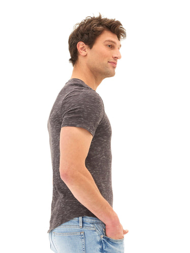Two Tone Slub Jersey Henley Mens Tops Tshirt Short Threads 4 Thought