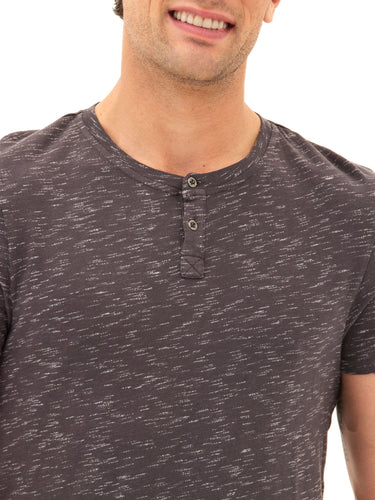 Two Tone Slub Jersey Henley Mens Tops Tshirt Short Threads 4 Thought