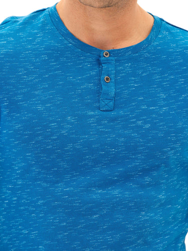 Two Tone Slub Jersey Henley Mens Tops Tshirt Short Threads 4 Thought