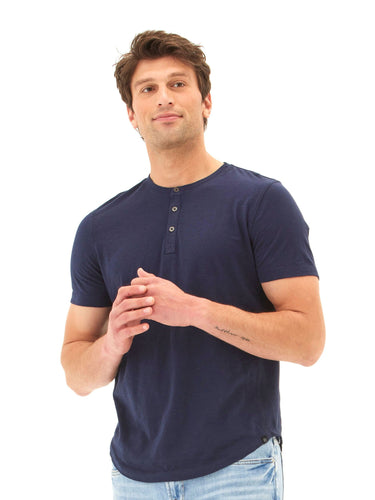 Heath Slub Jersey Short Sleeve Henley Mens Tops Tshirt Short Threads 4 Thought