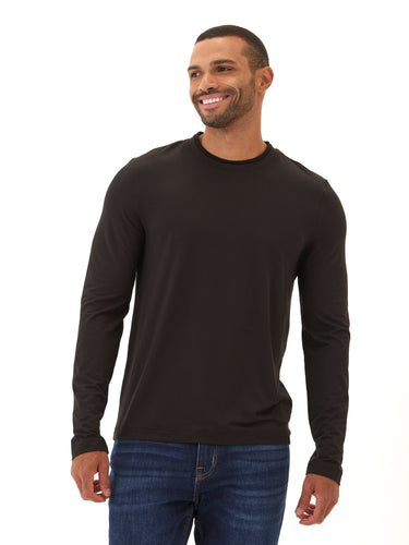 Parker Heather Luxe Jersey Double Rib Long Sleeve Crew Threads 4 Thought