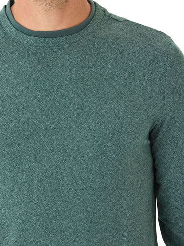 Parker Heather Luxe Jersey Double Rib Long Sleeve Crew Mens Tops Tshirt Long Threads 4 Thought