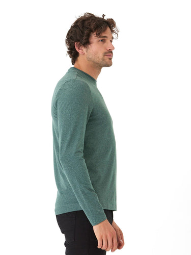 Parker Heather Luxe Jersey Double Rib Long Sleeve Crew Mens Tops Tshirt Long Threads 4 Thought