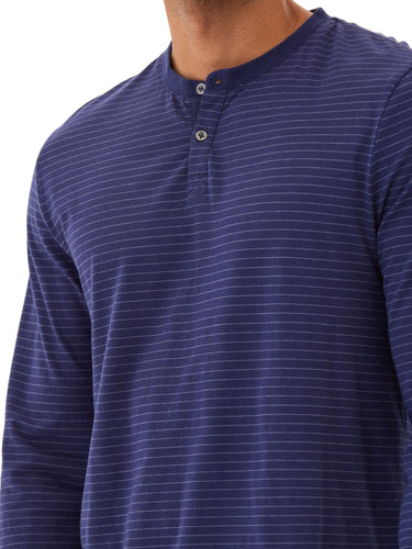Torryn Triblend Stripe Jersey Long Sleeve Contrast Henley Mens Tops Tshirt Long Henley Threads 4 Thought