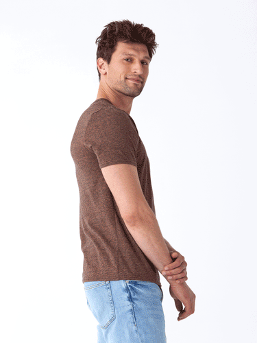 Black Fleck Triblend Tee Mens Tops Tshirt Short Threads 4 Thought