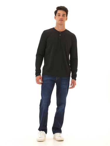 Austin Triblend 2 Button Long Sleeve Henley Mens Tops Tshirt Long Henley Threads 4 Thought