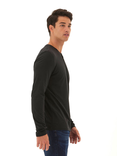 Austin Triblend 2 Button Long Sleeve Henley Mens Tops Tshirt Long Henley Threads 4 Thought