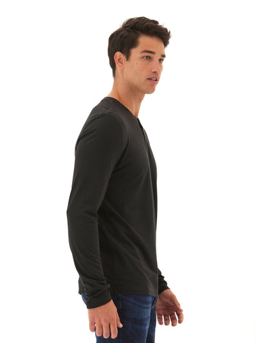 Austin Triblend 2 Button Long Sleeve Henley Mens Tops Tshirt Long Henley Threads 4 Thought