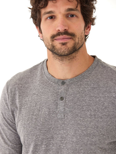 Austin Triblend 2 Button Long Sleeve Henley Mens Tops Tshirt Long Henley Threads 4 Thought
