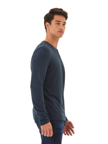 Austin Triblend 2 Button Long Sleeve Henley Mens Tops Tshirt Long Henley Threads 4 Thought