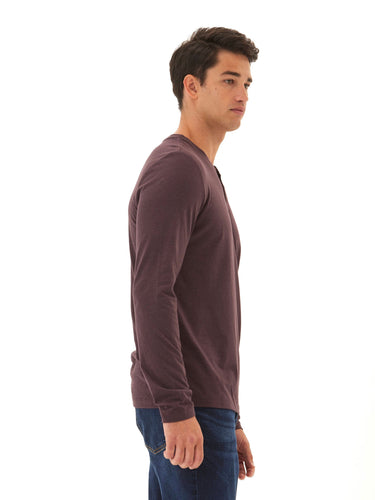 Austin Triblend 2 Button Long Sleeve Henley Mens Tops Tshirt Long Henley Threads 4 Thought