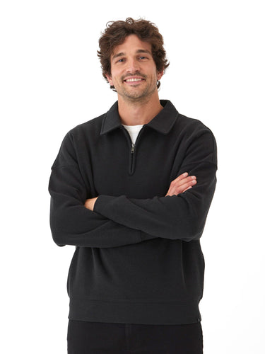 Gabe Triblend Fleece 1/4 Zip Polo Mens Outerwear Sweatshirt Threads 4 Thought
