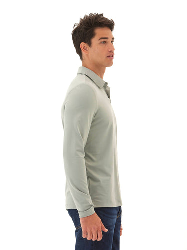 Darryn Luxe Jersey 2 Button Polo Mens Tops Tshirt Long Polo Threads 4 Thought