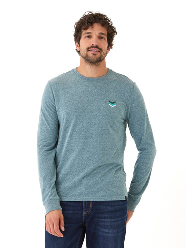 Embroidery Long Sleeve Triblend Crew Mens Tops Tshirt Long Threads 4 Thought
