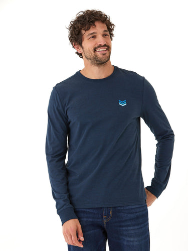 Embroidery Long Sleeve Triblend Crew Mens Tops Tshirt Long Threads 4 Thought