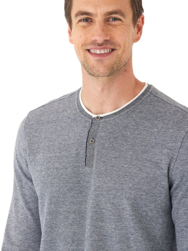 Charles Eco Double Knit Henley Mens Tops Tshirt Long Henley Threads 4 Thought