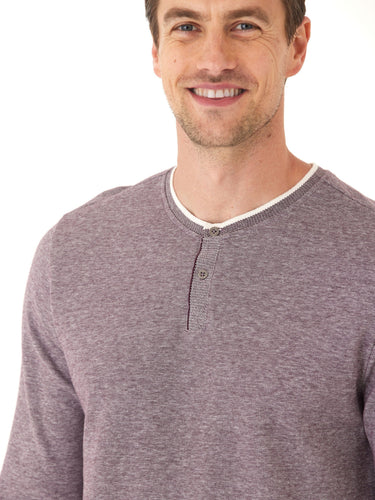 Charles Eco Double Knit Henley Mens Tops Tshirt Long Henley Threads 4 Thought