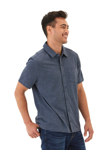Paxton Black Fleck Triblend Button-Down Pocket Shirt Threads 4 Thought