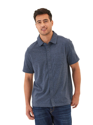 Paxton Black Fleck Triblend Button-Down Pocket Shirt Threads 4 Thought