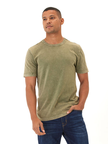Shawn Mineral Wash Eco Cotton Jersey Crew Tee Mens Tops Tshirt Short Threads 4 Thought
