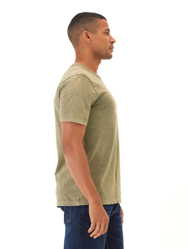 Shawn Mineral Wash Eco Cotton Jersey Crew Tee Mens Tops Tshirt Short Threads 4 Thought