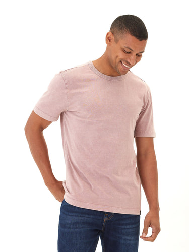 Shawn Mineral Wash Eco Cotton Jersey Crew Tee Mens Tops Tshirt Short Threads 4 Thought