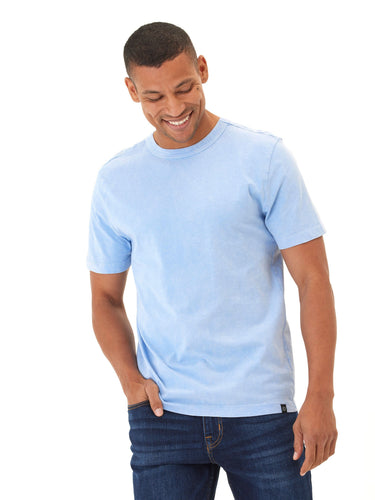 Shawn Mineral Wash Eco Cotton Jersey Crew Tee Mens Tops Tshirt Short Threads 4 Thought