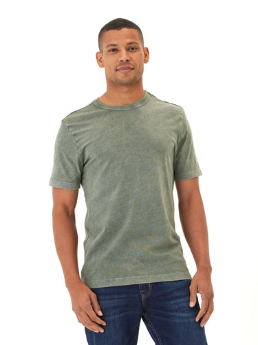 Shawn Mineral Wash Eco Cotton Jersey Crew Tee Mens Tops Tshirt Short Threads 4 Thought