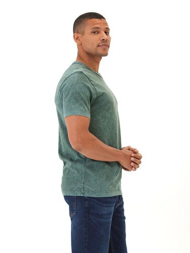 Shawn Mineral Wash Eco Cotton Jersey Crew Tee Mens Tops Tshirt Short Threads 4 Thought