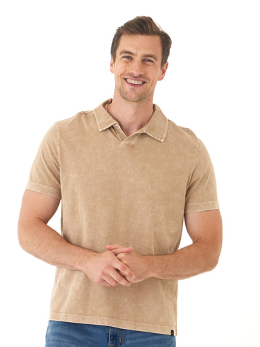 Jared Mineral Wash Eco Cotton Jersey Short Sleeve Polo Mens Tops Tshirt Short Polo Threads 4 Thought