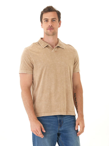 Jared Mineral Wash Eco Cotton Jersey Short Sleeve Polo Mens Tops Tshirt Short Polo Threads 4 Thought