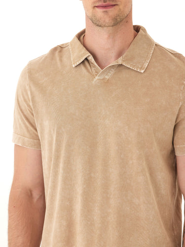 Jared Mineral Wash Eco Cotton Jersey Short Sleeve Polo Mens Tops Tshirt Short Polo Threads 4 Thought