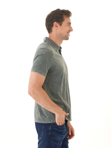Jared Mineral Wash Eco Cotton Jersey Short Sleeve Polo Mens Tops Tshirt Short Polo Threads 4 Thought