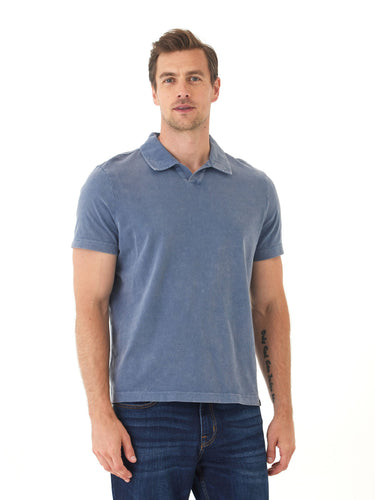 Jared Mineral Wash Eco Cotton Jersey Short Sleeve Polo Mens Tops Tshirt Short Polo Threads 4 Thought
