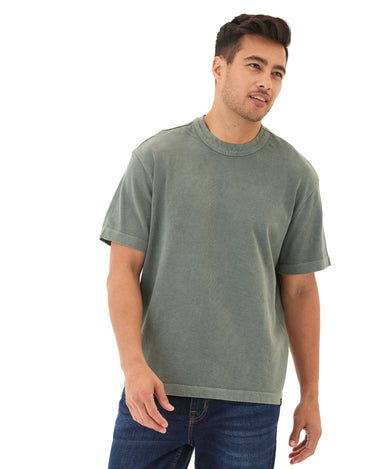 Johnny Relaxed Fit Heavyweight Mineral Wash Jersey Tee Mens Tops Tshirt Short Threads 4 Thought