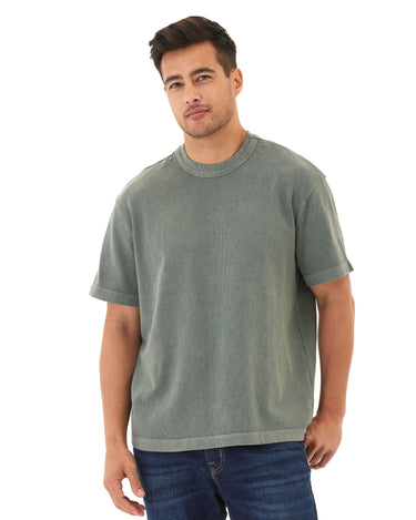 Johnny Relaxed Fit Heavyweight Mineral Wash Jersey Tee Mens Tops Tshirt Short Threads 4 Thought