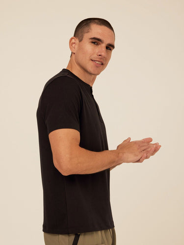 Shayne Luxe Jersey 3-Button Short Sleeve Henley Threads 4 Thought
