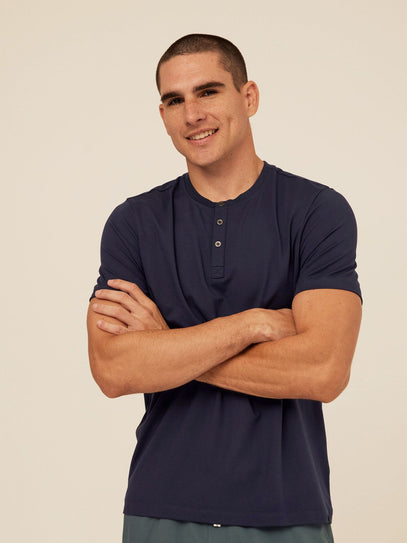 Shayne Luxe Jersey 3-Button Short Sleeve Henley Threads 4 Thought