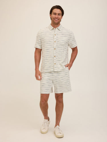 Paxton Shoreline Terry Button-Down Pocket Shirt Mens Tops Tshirt Short Threads 4 Thought