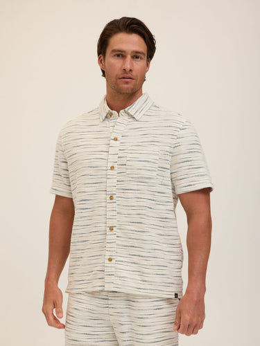Paxton Shoreline Terry Button-Down Pocket Shirt Mens Tops Tshirt Short Threads 4 Thought
