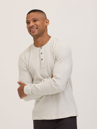Jeremiah Brushed Thermal Long Sleeve Henley Mens Tops Tshirt Long Henley Threads 4 Thought