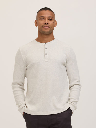 Jeremiah Brushed Thermal Long Sleeve Henley Mens Tops Tshirt Long Henley Threads 4 Thought