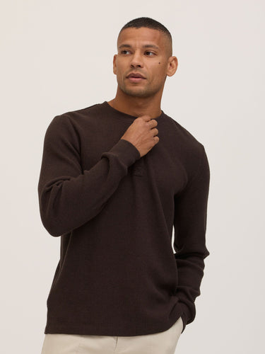 Jeremiah Brushed Thermal Long Sleeve Henley Mens Tops Tshirt Long Henley Threads 4 Thought
