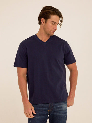 Roger Organic Cotton Relaxed V-Neck Tee Mens Tops Tshirt Short Threads 4 Thought