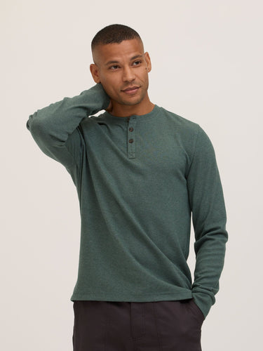 Elias Brushed Jacquard Long Sleeve Henley Mens Tops Tshirt Long Henley Threads 4 Thought