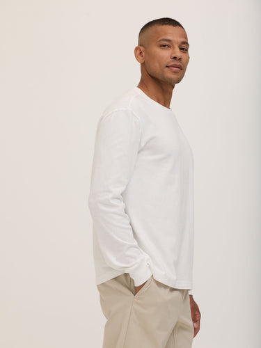 Bowery Essential Cotton Jersey Relaxed Fit Long Sleeve Tee Mens Tops Tshirt Long Threads 4 Thought